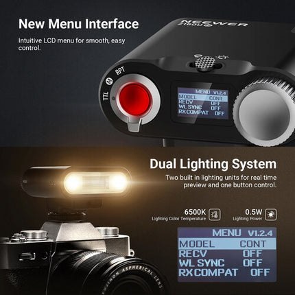 Neewer Z160U-N Mini Flash para cámara Nikon 18Ws batería 1100mAh USB-C