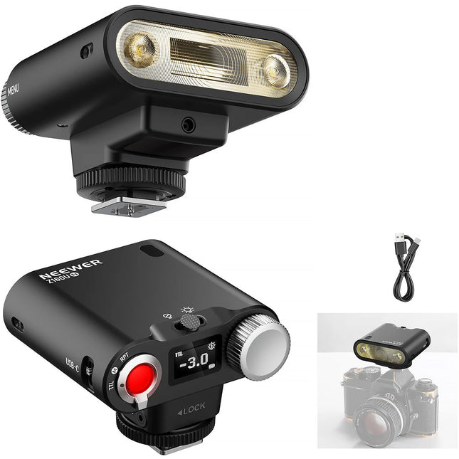 Neewer Z160U-N Mini Flash para cámara Nikon 18Ws batería 1100mAh USB-C