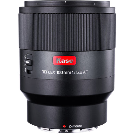 Kase 150mm f5.6 AF Reflex objetivo espejo para Nikon Z con apertura fija f5.6 y distancia mínima enfoque 1.5m