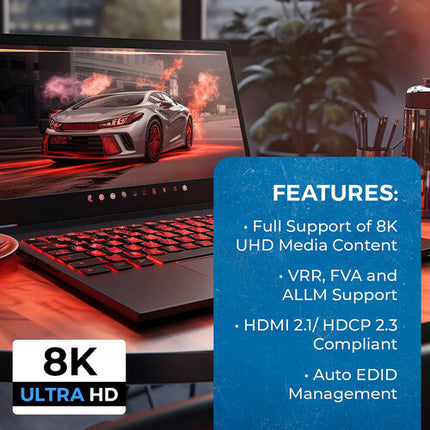 OREI 2x1 HDMI 8K60 Switch con dos entradas HDMI 2.1 y 48 Gb/s