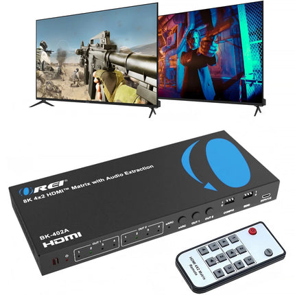 OREI 8K60 4x2 Matriz HDMI con Audio Extract eARC 8K60 UHD 4K120