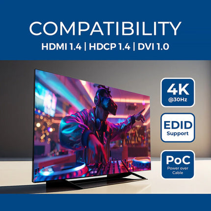 OREI Set Extensor HDMI 1080p con IR PoC y largo alcance 170 pies