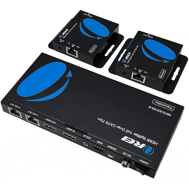 OREI 1x2 HDMI Extensor Divisor 4K 165 pies 10.2 Gb/s Metal