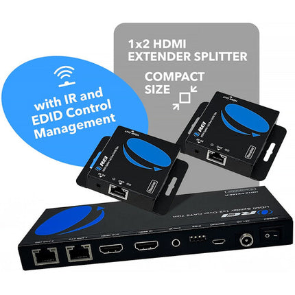 OREI 1x2 HDMI Extensor Divisor 4K 165 pies 10.2 Gb/s Metal