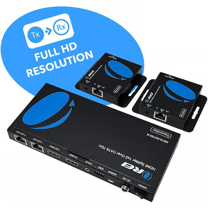 OREI 1x2 HDMI Extensor Divisor 4K 165 pies 10.2 Gb/s Metal