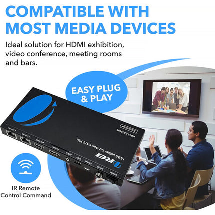 OREI 1x2 HDMI Extensor Divisor 4K 165 pies 10.2 Gb/s Metal