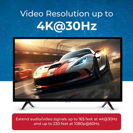 OREI 1x4 HDMI Extensor divisor 4K30 con Transmisor Receptores y Control IR