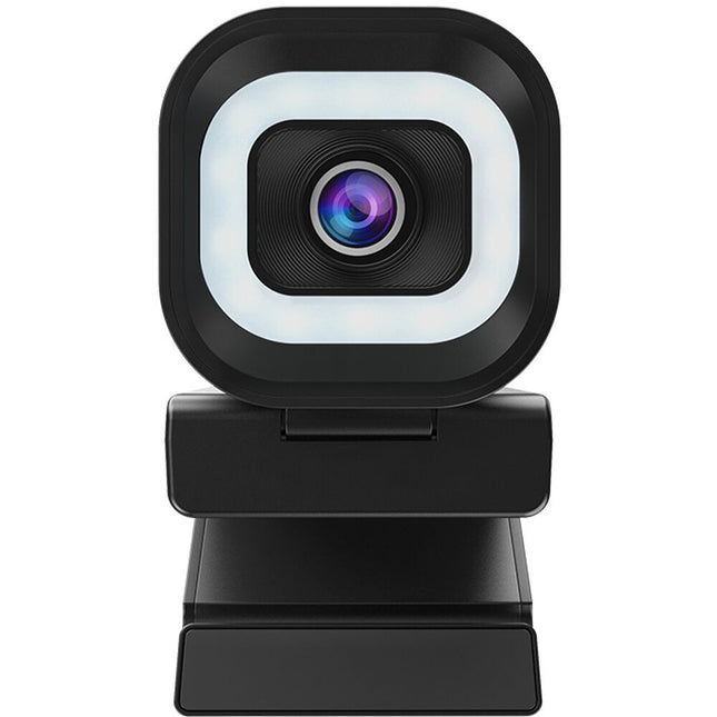 Moertek Webcam 4K 12MP Sensor 3840x2160 30fps con Luz Anular y Control Remoto