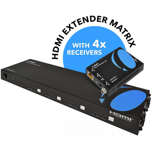 OREI 4x4 HDMI Matrix Extender 4K60 230 pies 18 Gb/s HDCP 2.2