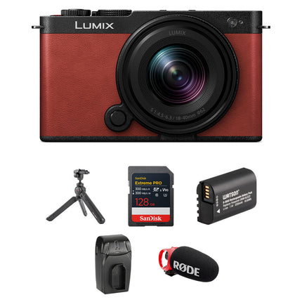 Panasonic LUMIX S9 Cámara Sin Espejo Full Frame 24.2MP Vídeo 6K con lente 18-40mm f4.5-6.3 Roja