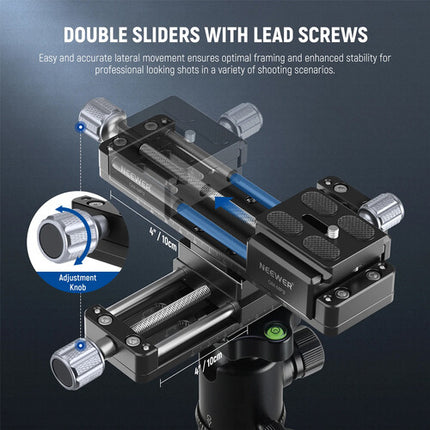 Neewer Pro 4-Way Rail de Enfoque Macro Arca Tipo 3.9" Deslizante