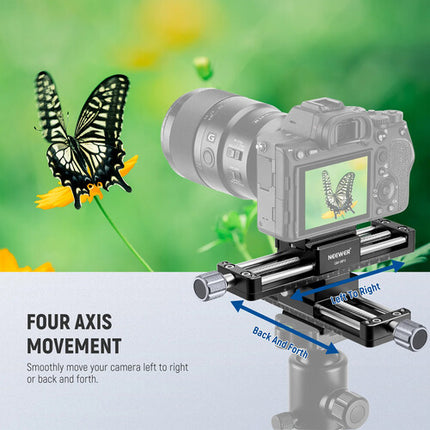 Neewer Pro 4-Way Rail de Enfoque Macro Arca Tipo 3.9" Deslizante