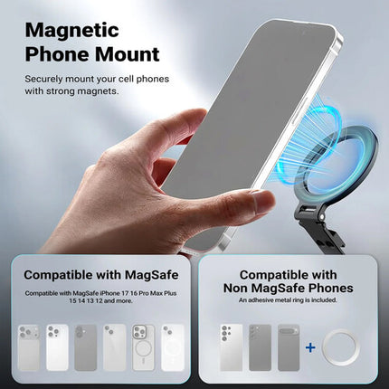 Neewer CA163 Adaptador Magnético para Smartphone con Montura Fría y Capacidad 1.1 lb Negro