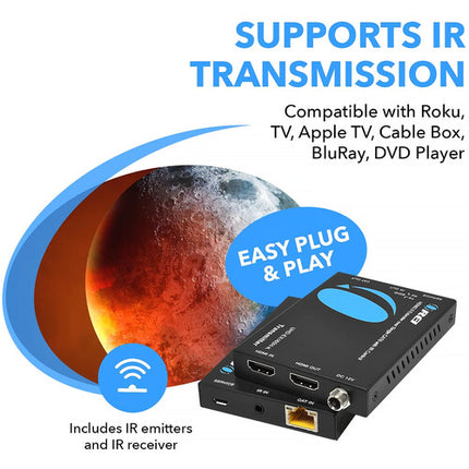 OREI Extensor HDMI 2.0 4K UHD 60Hz hasta 50m Control IR Juego Completo