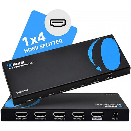 OREI UHDS-104 1x4 Divisor HDMI 4K60 18 Gb/s con Adaptador de Energía
