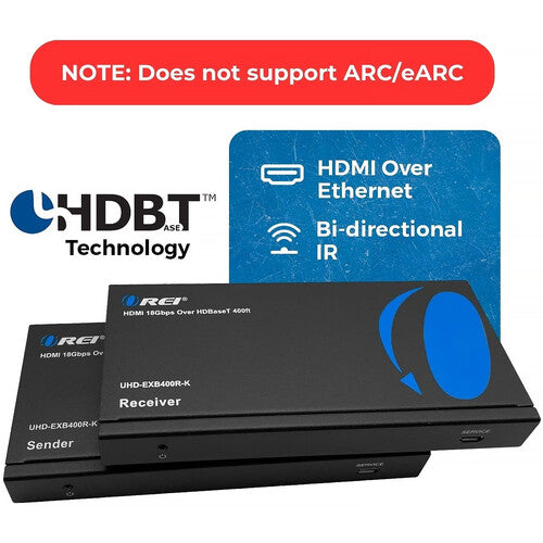 OREI Extensor HDMI 4K UHD sobre HDBaseT 394' con IR CEC y PoC