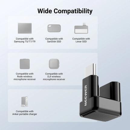 Neewer PS017 Adaptador USB-C 180 Grados 240W Carga Rápida 8K