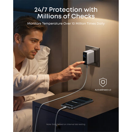 Anker Cargador de Pared USB 3 Puertos 100W con Pantalla Plata