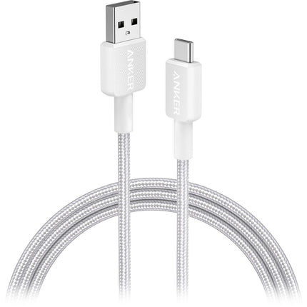Anker 322 Cable USB-C a USB-A 6 pies Blanco Carga 15W y Datos 480Mb/s