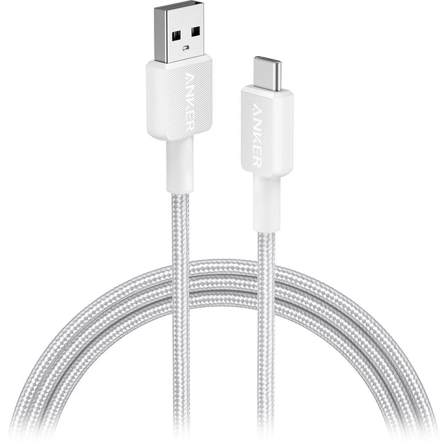 Anker 322 Cable USB-C a USB-A 6 pies Blanco Carga 15W y Datos 480Mb/s