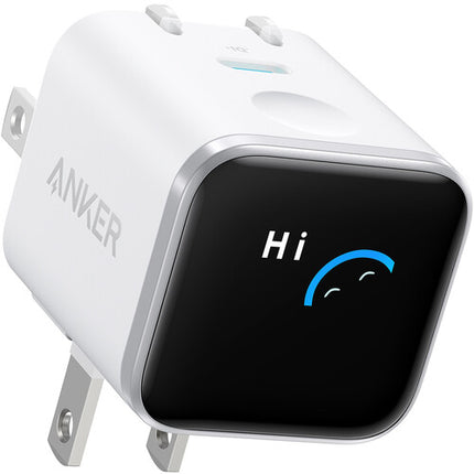 Anker Cargador USB-C 45W con cable 6 pies y pantalla Aurora White