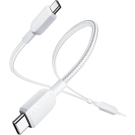 Anker Cable USB-C 2 en 1 Trenzado 140W 1.2m Blanco Carga Dual