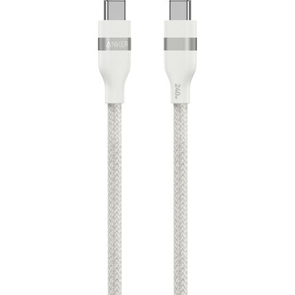 Anker Upcycled-Braided Cable USB-C 240W 3 pies Blanco resistente y certificado