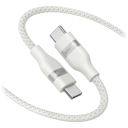 Anker Upcycled-Braided Cable USB-C 240W 3 pies Blanco resistente y certificado