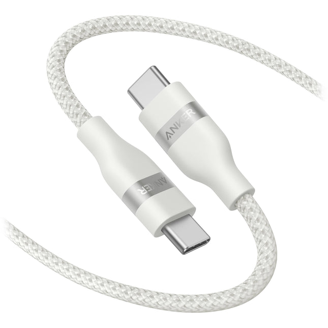 Anker Upcycled-Braided Cable USB-C 240W 3 pies Blanco resistente y certificado