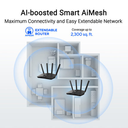 ASUS RT-BE59 BE5000 Router inalámbrico Wi-Fi 7 Dual Banda 5 Gb/s 4 antenas