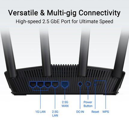 ASUS RT-BE59 BE5000 Router inalámbrico Wi-Fi 7 Dual Banda 5 Gb/s 4 antenas