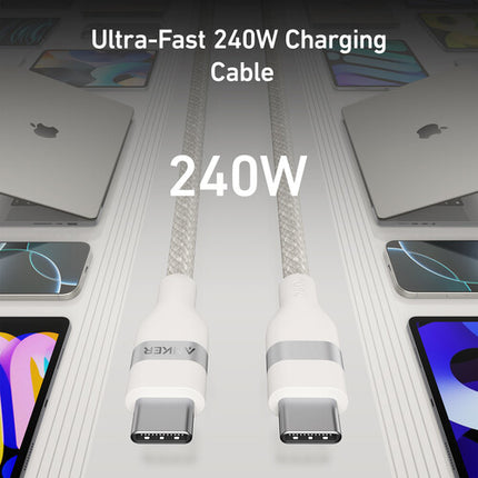 Anker Cable USB-C Trenzado 240W 1.8m Blanco Transferencia Poder