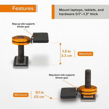 Tether Tools AeroTrac Tech Clamps XL Pack de 2 para sistema AeroTrac aluminio resistente grasp doble 1.3 pulgadas