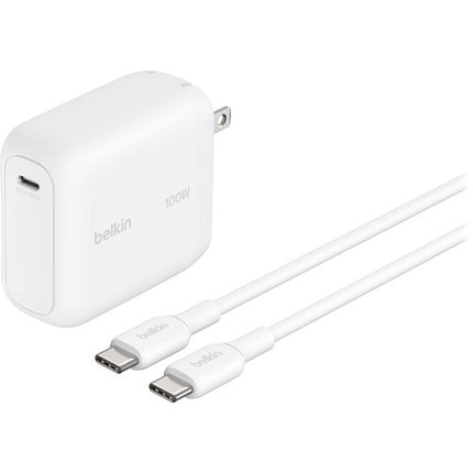 Cargador de Pared USB-C Belkin 100W con Tecnología GaN y Cable USB-C 4.9 ft