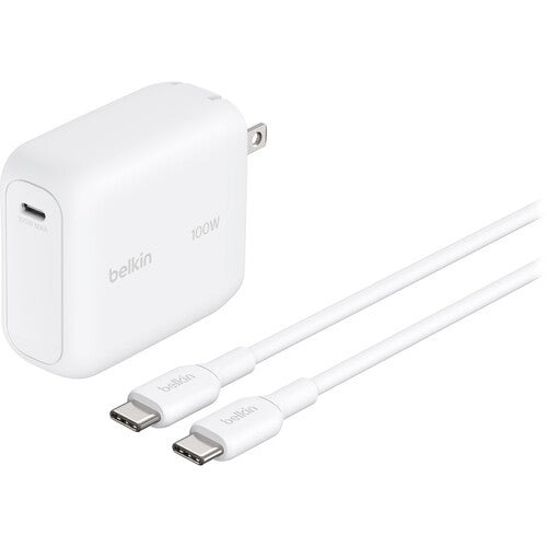 Cargador de Pared USB-C Belkin 100W con Tecnología GaN y Cable USB-C 4.9 ft