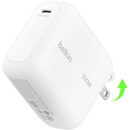 Cargador de Pared USB-C Belkin 100W con Tecnología GaN y Cable USB-C 4.9 ft