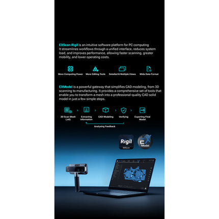 Afinia EinScan Rigil Lite Escáner 3D Láser Tri-Mode 17 Líneas 6.4 AMOLED