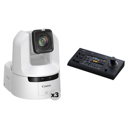 Canon CR-N400 Kit 3 Cámaras PTZ 4K 20x Zoom 12G-SDI con Controlador RC-IP1000
