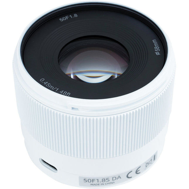 Yongnuo 50mm f1.8S DA Objetivo para Sony E Blanco con Motor Ultrasilencioso y Apertura f1.8