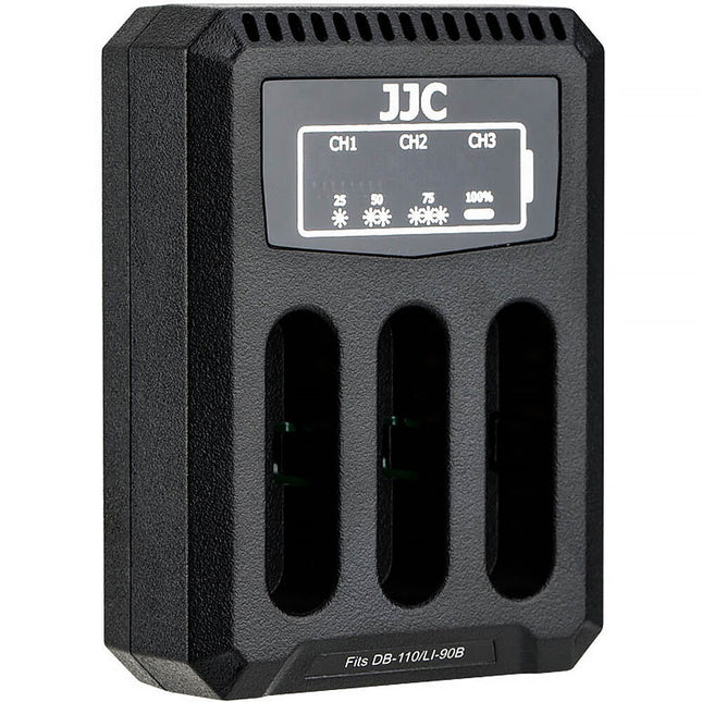 Cargador múltiple JJC USB-A para tres baterías con indicador LED