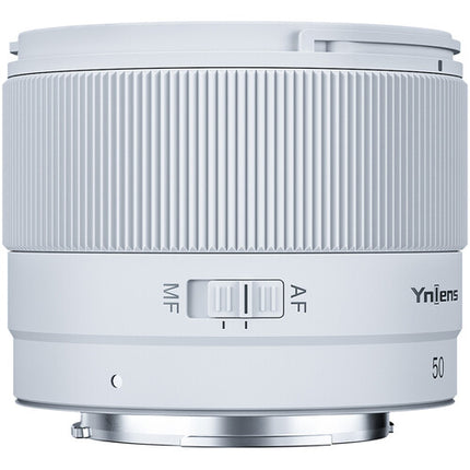 Yongnuo 50mm f1.8S DA Objetivo para Sony E Blanco con Motor Ultrasilencioso y Apertura f1.8