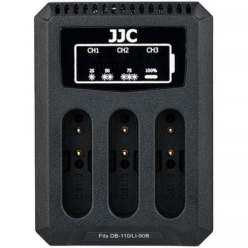 Cargador múltiple JJC USB-A para tres baterías con indicador LED
