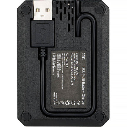Cargador múltiple JJC USB-A para tres baterías con indicador LED