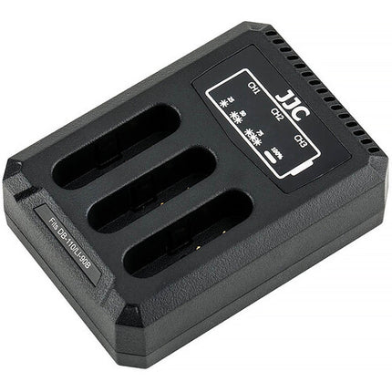 Cargador múltiple JJC USB-A para tres baterías con indicador LED