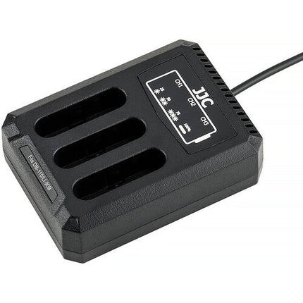 Cargador múltiple JJC USB-A para tres baterías con indicador LED