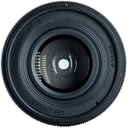 Yongnuo 50mm f1.8S Lens Sony E Montura Distancia 17.7" Diáfragma 9 Hojas