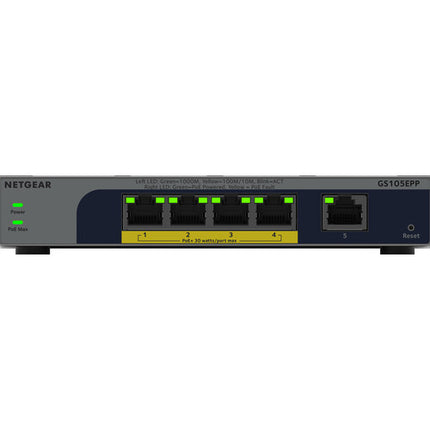 Netgear GS105EPP Switch de Red Gestionado 5 Puertos Gigabit 120W PoE+