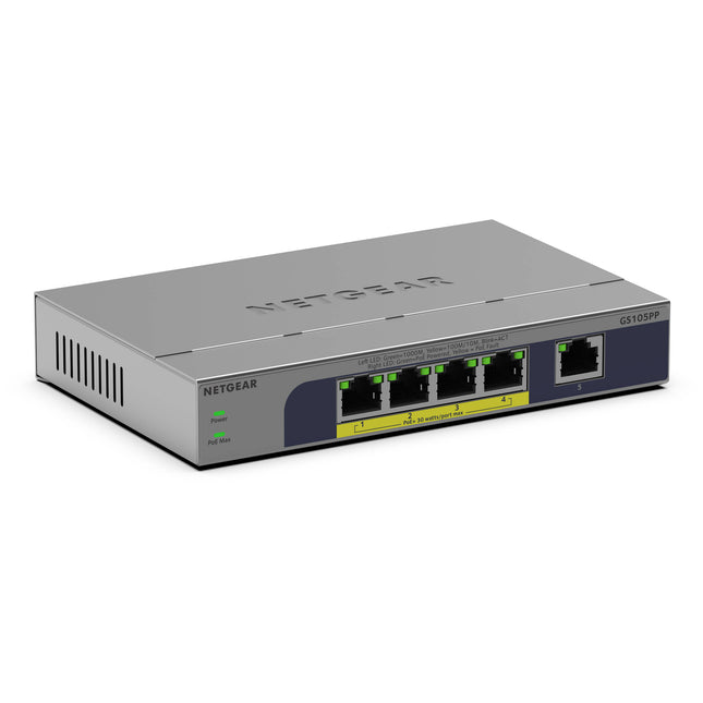 Netgear GS105PP Switch de Red No Gestionado 5 Puertos Gigabit 83W PoE+