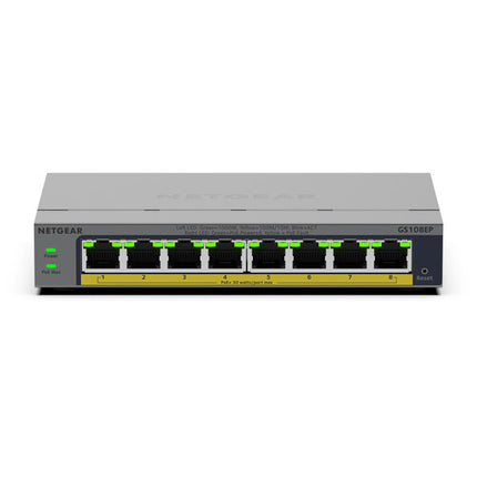 NETGEAR GS108EP Switch de Red Gestionado 8 Puertos Gigabit PoE+ 62W 16Gbps