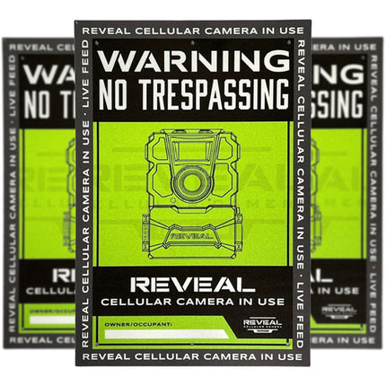 TACTACAM Reveal Señal No Trespassing 3 Unidades 9x13 Pulg Weather-Resistente